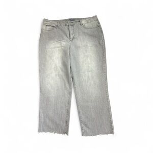 Bandolina Maddie Jeans, Light Gray Wash, Straight Legs, Raw Hem, Soft And Comfy